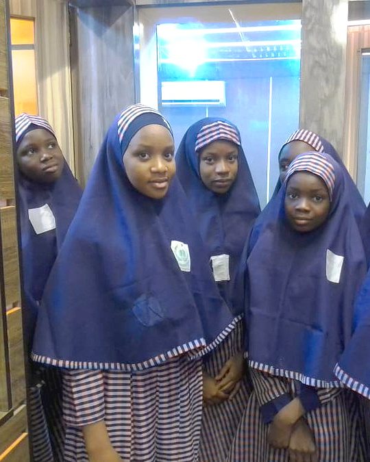 Pupils of Al-Ibrab Memorial School in school uniform